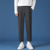 Pants Mens Korean Fashion Hip Hop Classic Nine-Point Pants  Men Oversize Breathable Wide Leg Casual Straight Trouser27-38