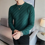 Brand Clothing Men Autumn And Winter High Quality Knitting Sweater Male Slim Fit Plaid Pullover Tight Sweater With o-Neck