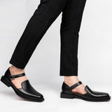 New Black Men's Summer Sandals Pu Leather Buckle Strap Dress Shoes for Men with Free Shipping Business Formal Shoes Men