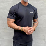 T shirt Men Summer Gym Clothing Bodybuilding Fitness Loose Casual Lifestyle Wear T-shirt Streetwear Hip-Hop Tshirt