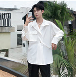 Gotmes Solid Shirts Men Long Sleeve Fashion  Casual Loose Blouse Male Luxury Breathable Masculina Clothes Classic Button Tops A95