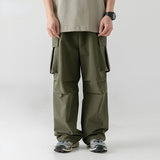 HOUZHOU Techwear Cargo Pants Men Parachute Green Trousers Male Streetwear Hip Hop Spring Summer Pocket Loose Casual Safari Style