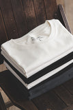 Maden 2pcs Solid Cotton Men's T-shirts Short-sleeved Round Neck Black White T-Shirt Classic Heavyweight Oversized Tees Tops