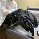 Streetwear White Cargo Pants Men Oversize Wide Pants Harajuku Sweatpants Fashion Joggers Skateboard Pants Techwear