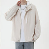 Men's Windbreaker Jacket With Hood Streetwear Outdoor Jackets Men Hip Hop Japan Style Harajuku Hoodies Jackets Men
