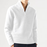 Men's Cashmere Zipper Basic Sweater Winter Men's Fleece Thicker Sweater Half Zipper Turtleneck Warm Pullover Quality Male Slim