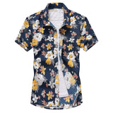 26 Colors Summer Fashion Mens Hawaiian Shirts Short Sleeve Button Coconut Tree Print Casual Beach Aloha Shirt Plus Size 5XL