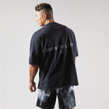 Summer Men's Loose Cotton Gym Shirt Sports Men's Fashion Running Workout Casual Short Sleeve Training Fitness Sports T Shirt