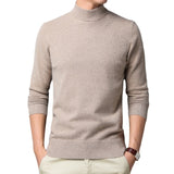 Sweater Warm Men's Half Turtleneck Solid Color Pullover Fashion Thickening  Middle-aged  Long-sleeved Top pullover