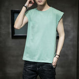 Mens Tank Top Cotton Sleeveless blouse Casual Vest Men Bodybuilding Bottoming Undershirt Camiseta