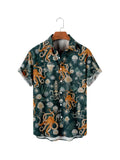 Summer Mens Hawaiian Shirt Striped Hawaii Short Sleeve Male Tops 3D Printing Dazn Clothes Floral  Blouse  Fashion