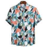 Men's Hawaiian Polyester Summer Short Sleeve Shirt Tropical Leaf 3D Pattern Printing Beach Male Shirts Casual Blouse For Men 5xl