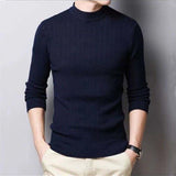 Korean Fashion Autumn Men Casual Vintage Style Sweater Wool Turtleneck Oversize Winter Men Warm Cotton Pullovers Sweaters