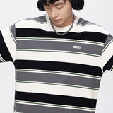 Main Striped Couples T-shirts For Men And Women In The Summer Of Loose Contrast Color Short Sleeve Best Seller