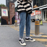 Summer Slim Fit Jeans for Mens Streetwear Korean Designer Regular Distressed Denim Slim Homme Pants Hip Hop Hole Jeans Trousers