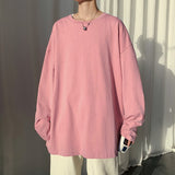 Autumn Long Sleeve T-Shirt Men Fashion Solid Basic T Shirt Mens Oversized Hip Hop Casual Cotton Mens Streetwear Top Tees