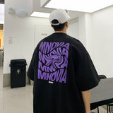American t-shirt men's oversize summer loose Fashion Top ins Hong Kong Style versatile clothes hip hop fashion brand short