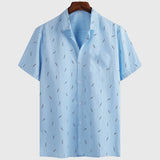 Harajuku Feather Hawaiian Men's Shirt Printed Short Sleeve Casual White Street Summer Beach Shirts For Men Clothing  Summer
