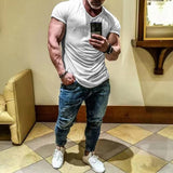 Men T Shirt 2023 Spring Summer Loose Crew Neck Short Sleeve Loose Pullover Tops Mens Casual Fashion Solid Color Tees Streetwear