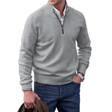 Men's Cashmere Zipper Basic Sweater Winter Men's Fleece Thicker Sweater Half Zipper Turtleneck Warm Pullover Quality Male Slim