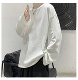 New Long Sleeve t shirt for Men Autumn Fashion Cotton Solid Color t-shirts Cozy Streetwear Men's t-shirt 5XL Baggy Korean Trendy