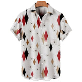 Harajuku Feather Hawaiian Men's Shirt Printed Short Sleeve Casual White Street Summer Beach Shirts For Men Clothing  Summer