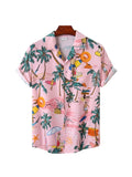 Hawaiian Men's Shirt Short Sleeve Oversized 3D Printing Anime Coconut Tree Pattern Male Clothes Harajuku Tops Summer Fashion