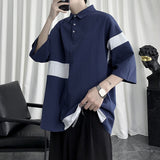 Summer New Polo Shirts Cotton Linen Breathable Men's Shirts Turn-down Collar All-match Tops Short Sleeve Harajuku Blouses