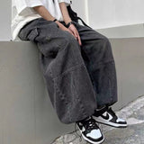 Spring Autumn Trousers y2k baggy jeans for men Wide leg Pants Pockets Elastic Waist Streetwear Loose comfortable Pants