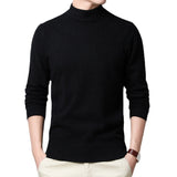 Sweater Warm Men's Half Turtleneck Solid Color Pullover Fashion Thickening  Middle-aged  Long-sleeved Top pullover