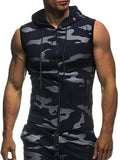 Mens Sleeveless Hoodies Fashion Casual Zipper Hooded Sweatshirt Men bodybuilding tank top sporting Shirt waistcoat vest gym