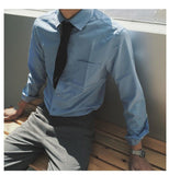 Gotmes British Style Solid Long Sleeve Shirts Men Clothing  Spring Autumn Slim Fit Business Casual Formal Wear Blouse Tops WA02