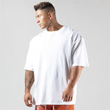 Summer Men's Loose Cotton Gym Shirt Sports Men's Fashion Running Workout Casual Short Sleeve Training Fitness Sports T Shirt