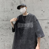 Planet Graphic Men's Short Sleeve T-shirt Vintage Oversized Fashion Casual Male T Shirt Korean Streetwear Men's Clothing
