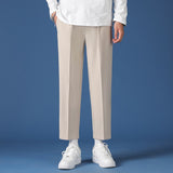 Pants Mens Korean Fashion Hip Hop Classic Nine-Point Pants  Men Oversize Breathable Wide Leg Casual Straight Trouser27-38