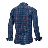 Fashion Men's Business Shirt Cotton Leisure Plaid Print Long Sleeved Shirt Tops Blouse Comfy Daily High Quality Shirts For Male