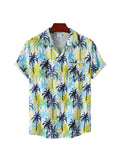 Hawaiian Men's Shirt Short Sleeve Oversized 3D Printing Anime Coconut Tree Pattern Male Clothes Harajuku Tops Summer Fashion