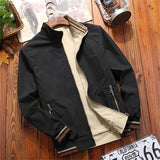 Varsity Jacket Men Windbreaker Double-sided Wear Jackets Men Baseball Jacket Hip Hop Streetwear Coat Solid Color