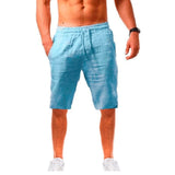 Men's Cotton Linen Shorts Pants Male Summer Breathable Solid Color Linen Trousers Fitness Streetwear S-4XL