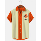 Men's 3D Print Summer Short Clothes Coconut Casual Beach Lapel Luxury Shirt Loose And Breathable Sleeve Retro Top Harajuku