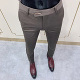 Suit Pants Spring Man Suit Pants Fashion Casual Slim Business Suit Pants Men Wedding Party Work Trousers Classic Large 36