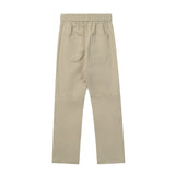 Side Ankle Button Pockets Drawstring Cargo Pants Men's Straight Solid Color Streetwear Baggy Casual Overalls Y2K Unisex Trousers