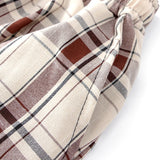 Plaid Pants Men Linens Korean Checked Trousers Male Streetwear Fashion Bottoms Summer Wide Leg Pants Harajuku Breathable