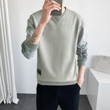 Korean Fashion Sweatshirts For Men Spring and Autumn Casual Long Sleeve Shirts Men Streetwear Patchwork Hoodies No Hood