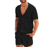 Summer Tracksuit Men Sets Casual Men Set 2 Pieces Man Short Sleeve T-shirt Solid Sports Shorts Joggers Sets Men Clothing