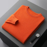 100% Pure Wool Sweater Men First Line Garment Seamless Pullover Spring and Autumn Basis Loose Casual Cashmere Knitting Sweater