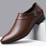 Men Leather Shoes Formal Dress Shoes for Male Plus Size Party Wedding Office Work Shoes Slip on Business Casual Oxfords