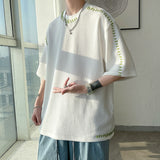 Men Summer Quality T Shirts Manual Suture Harajuku Casual Tshirt For Male  Neutral Oversize Tees Short Sleeve Tops