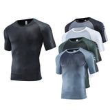 Mens Sport Compression Shirt Gym Tight Sweatshirt Running Top for Fitness T-shirt Bodybuilding Clothes Jogging Rashguard Dry Fit