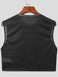 Mens Bright Silver Back Mesh Crop Top